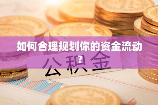 黎川如何合理规划你的资金流动？