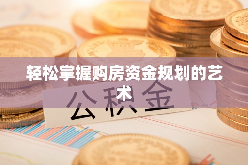 黎川轻松掌握购房资金规划的艺术