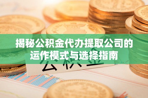 黎川揭秘公积金代办提取公司的运作模式与选择指南