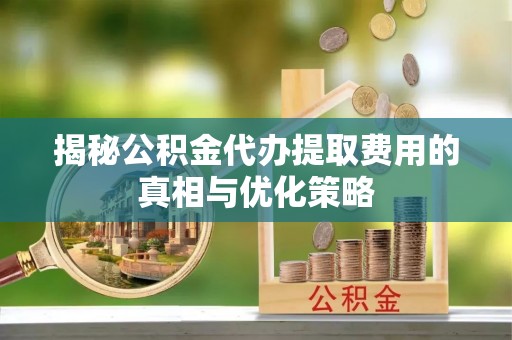 黎川揭秘公积金代办提取费用的真相与优化策略