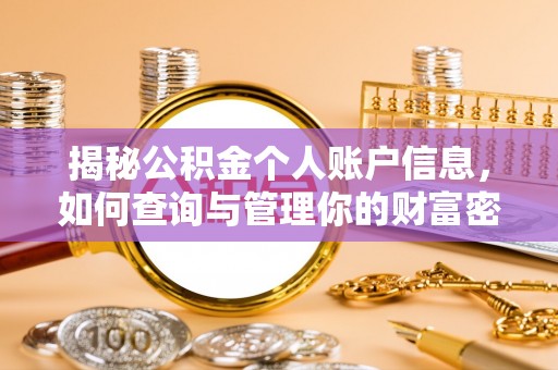 黎川揭秘公积金个人账户信息，如何查询与管理你的财富密码