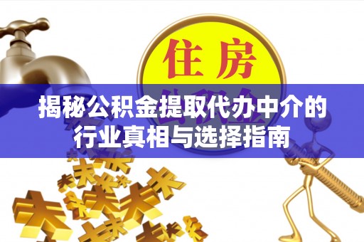 黎川揭秘公积金提取代办中介的行业真相与选择指南