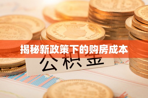 黎川揭秘新政策下的购房成本